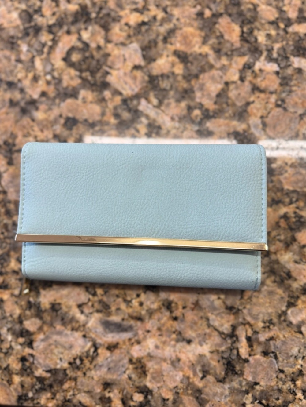 Safe Keeper RFID Wallet Light Blue Zip Around Clutch Organizer ID Holder